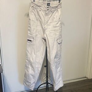 BDG Off White Cargo Pants with Utility Pockets Relaxed Skate Jeans Size 27